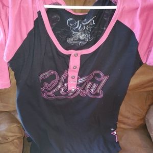 Sinful by Affliction large angel wing shirt